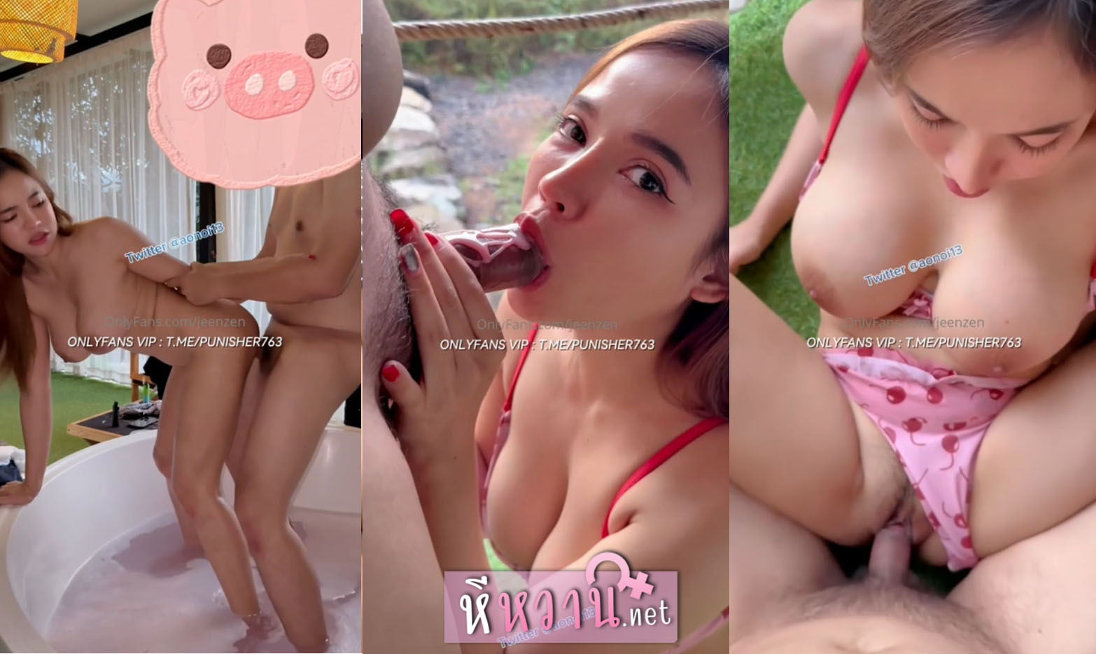 คลิปหลุดโอลี่แฟน น้องส้มโดนผัวฝรั่งควยใหญ่จับเย็ดในรีสอร์ทวิวเขา xxx jeenzen Onlyfans ขย่มควยเย็ดด๊อกกี้แล้วโดนชักว่าวปล่อยแตกคาปาก